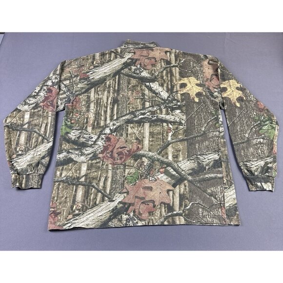 Rare Vintage Y2K Yukon Gear Realtree Camo Nature Long Sleeve Mock Neck Large Art - Picture 2 of 9